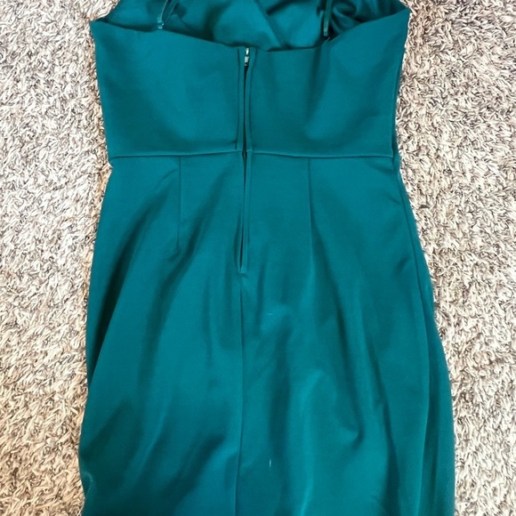 Short Green Ruffle Formal Dress - Picture 3 of 3